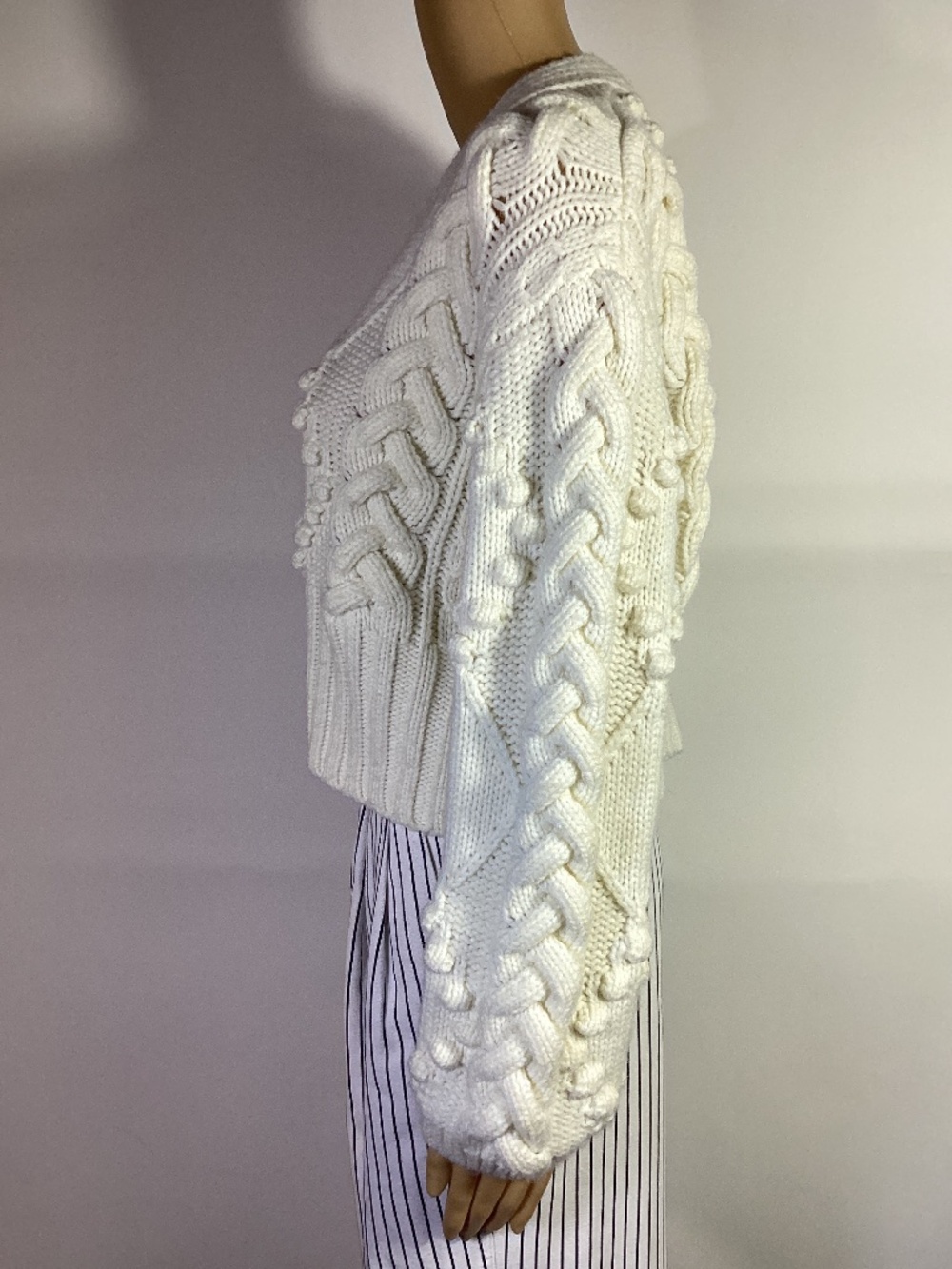 The Westside California Chunky Cable Knit Cardigan Sz S - Picture 4 of 7